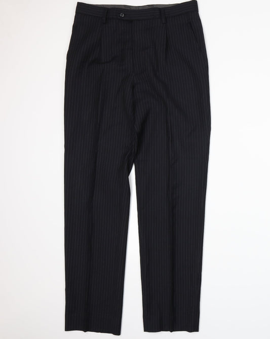 Preworn Mens Blue Striped  Trousers  Size 32 in L28 in