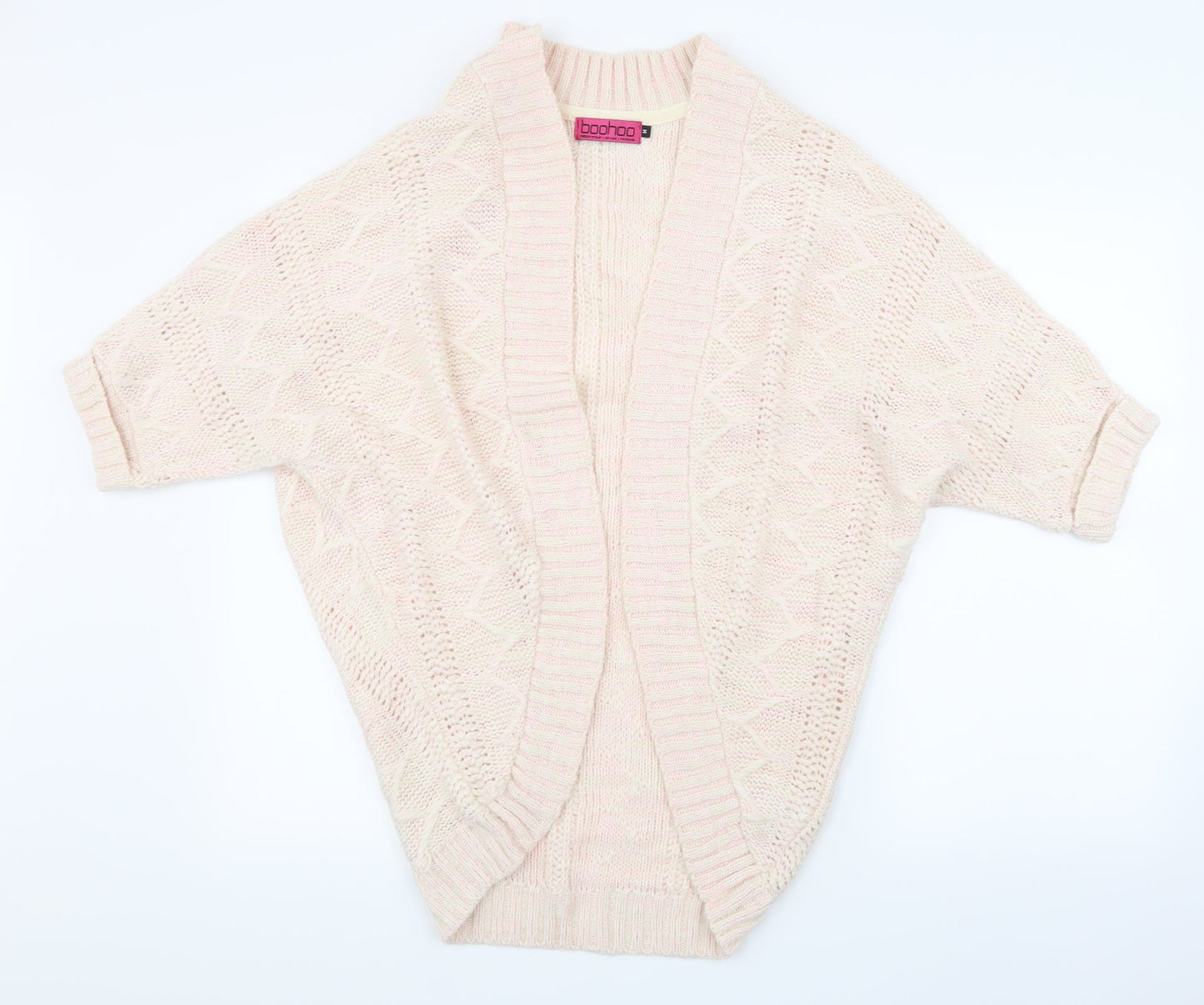 Boohoo Womens Pink  Knit Cardigan Jumper Size M