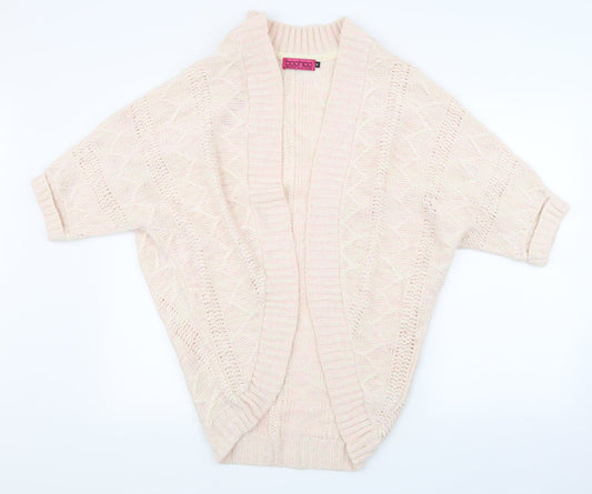 Boohoo Womens Pink  Knit Cardigan Jumper Size M