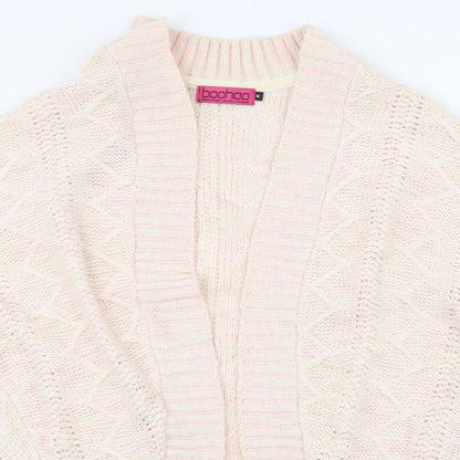 Boohoo Womens Pink  Knit Cardigan Jumper Size M