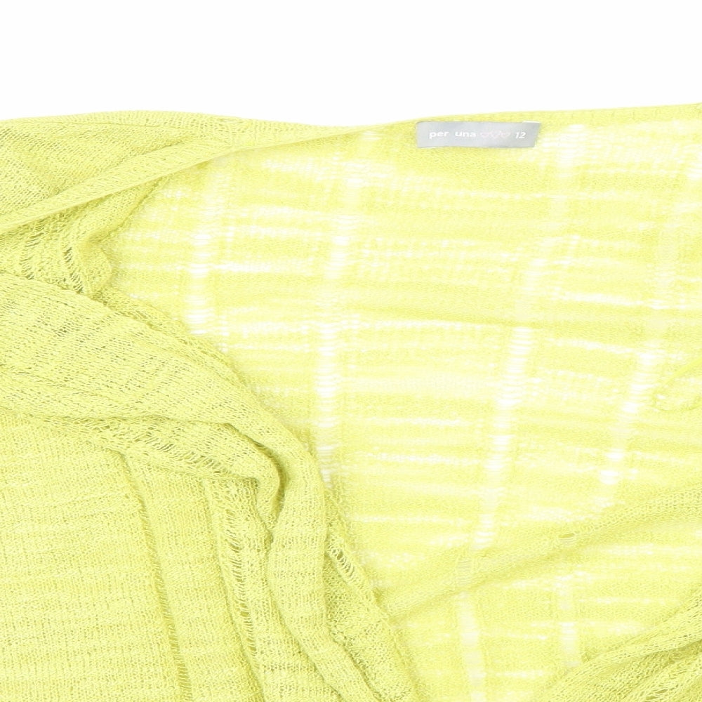 Per Una Womens Green  Knit Cardigan Jumper Size 12