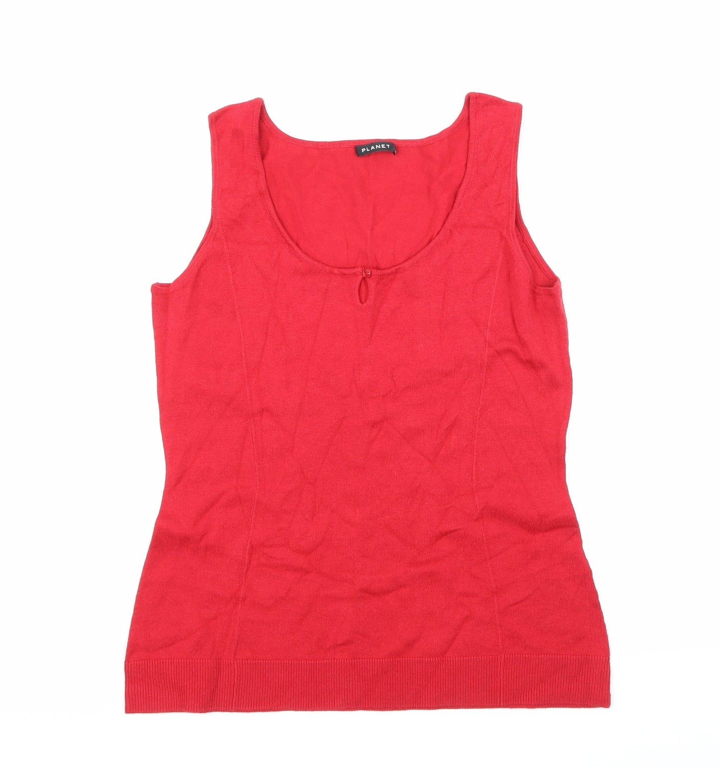 Womens UK Size M Planet Red Basic Tank