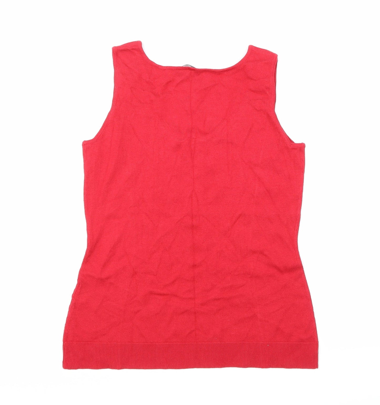 Womens UK Size M Planet Red Basic Tank