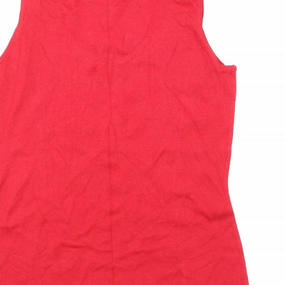 Womens UK Size M Planet Red Basic Tank