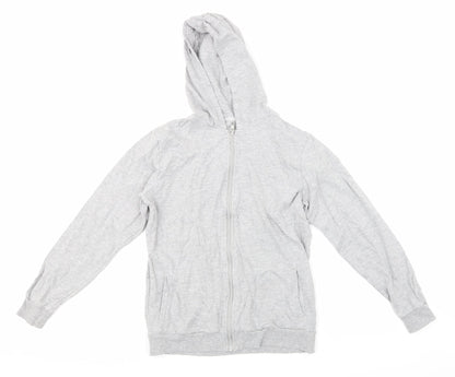 Preworn Girls Grey   Full Zip Hoodie Size 12-13 Years
