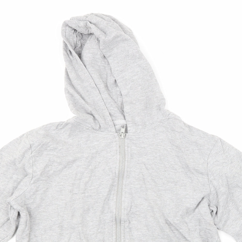 Preworn Girls Grey   Full Zip Hoodie Size 12-13 Years