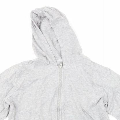 Preworn Girls Grey   Full Zip Hoodie Size 12-13 Years