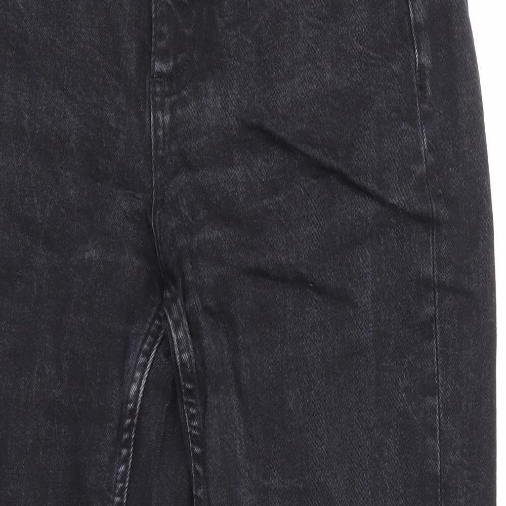 Topshop Womens Black  Denim Straight Jeans Size 26 in L30 in