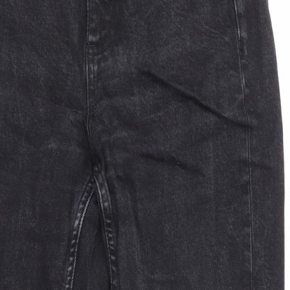 Topshop Womens Black  Denim Straight Jeans Size 26 in L30 in