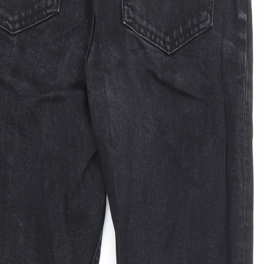 Topshop Womens Black  Denim Straight Jeans Size 26 in L30 in