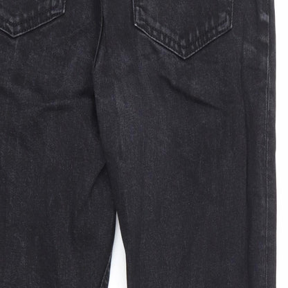 Topshop Womens Black  Denim Straight Jeans Size 26 in L30 in