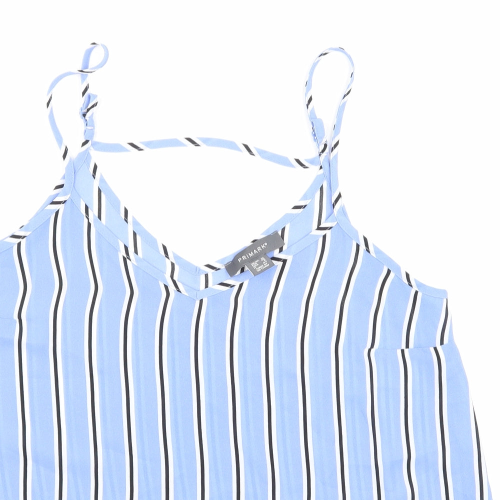 Primark Womens Blue Striped  Basic Tank Size 10
