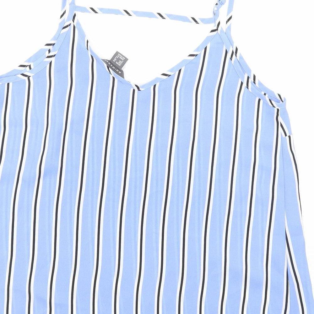 Primark Womens Blue Striped  Basic Tank Size 10