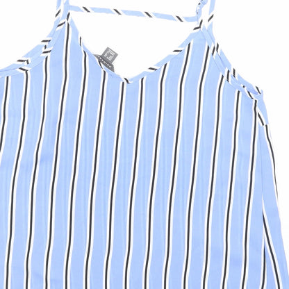 Primark Womens Blue Striped  Basic Tank Size 10