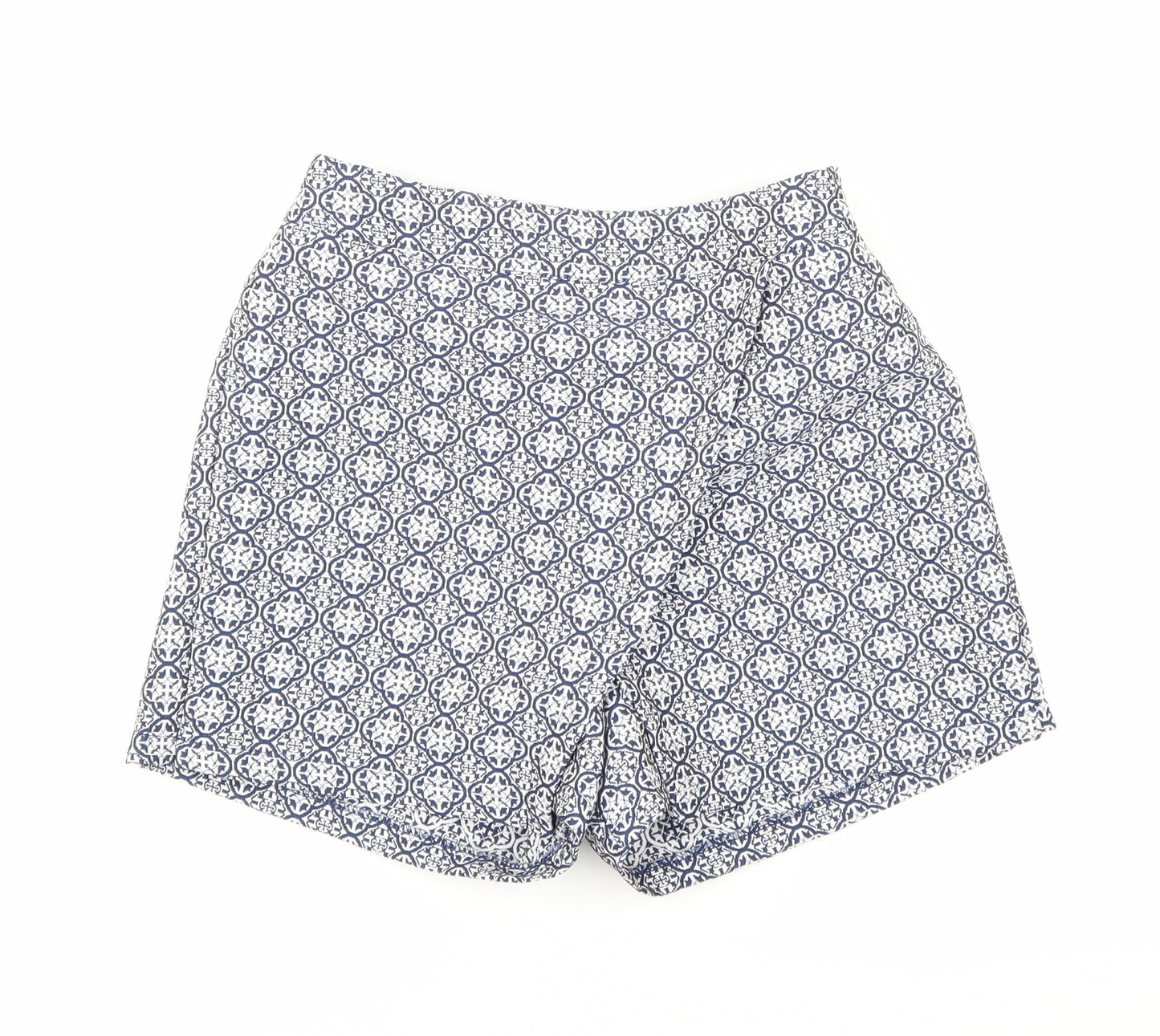 F&F Womens Blue Floral  Hot Pants Shorts Size 23 in