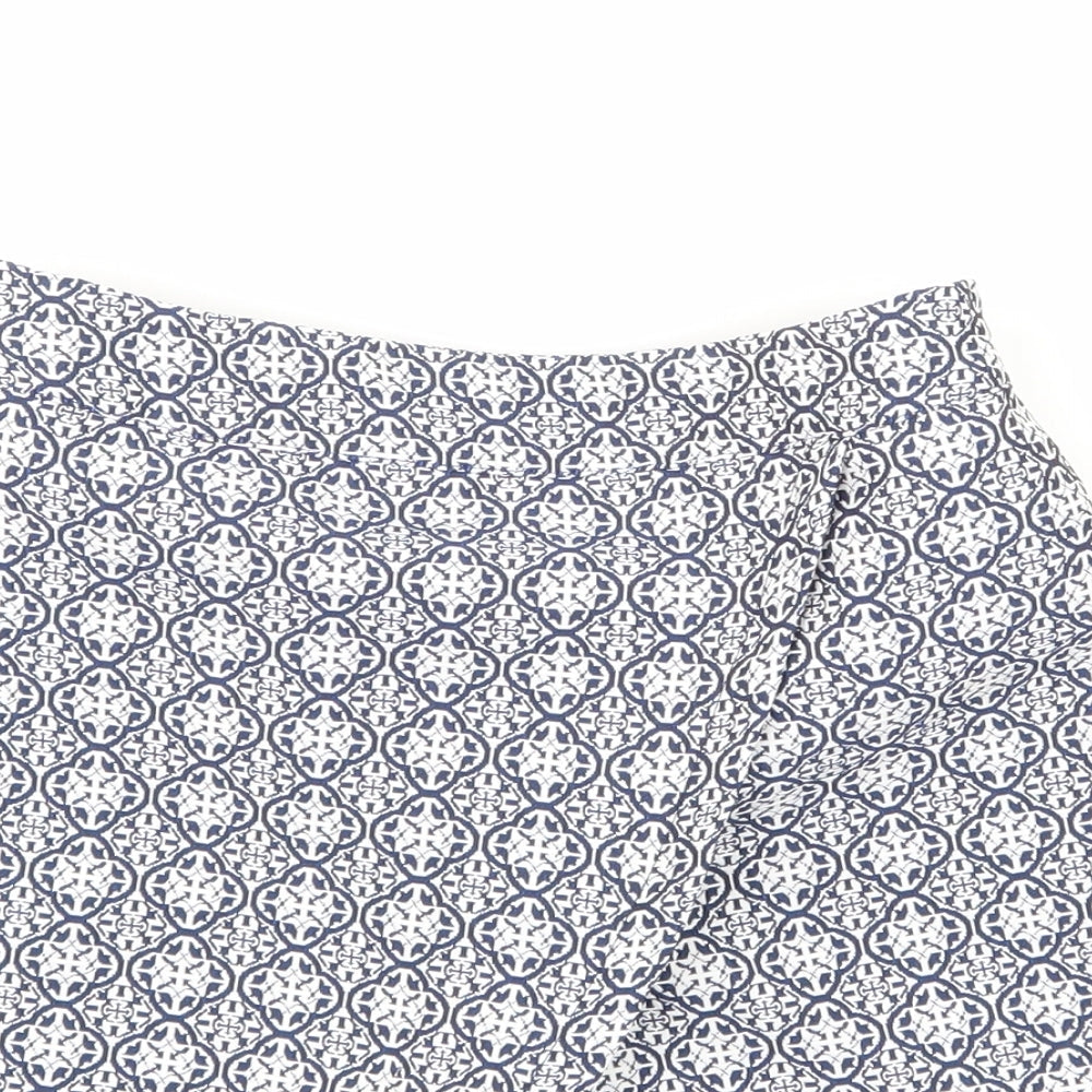 F&F Womens Blue Floral  Hot Pants Shorts Size 23 in