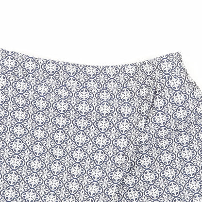 F&F Womens Blue Floral  Hot Pants Shorts Size 23 in