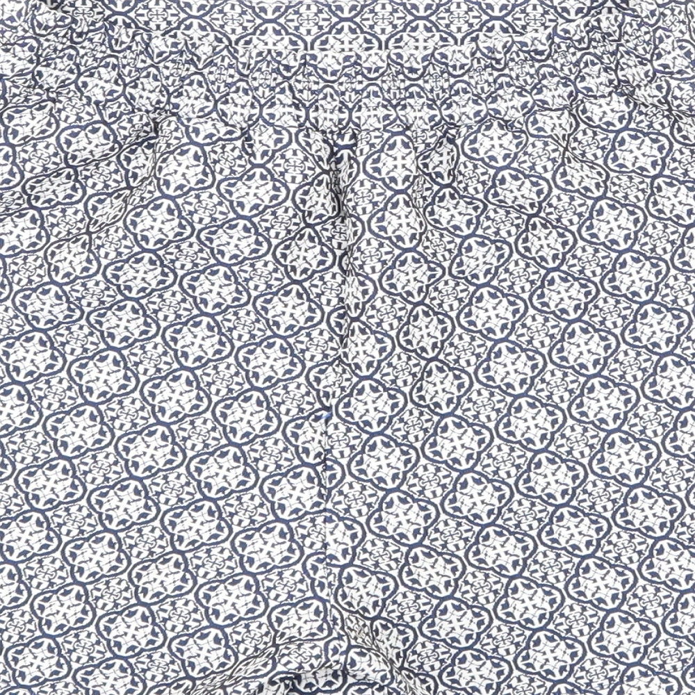 F&F Womens Blue Floral  Hot Pants Shorts Size 23 in