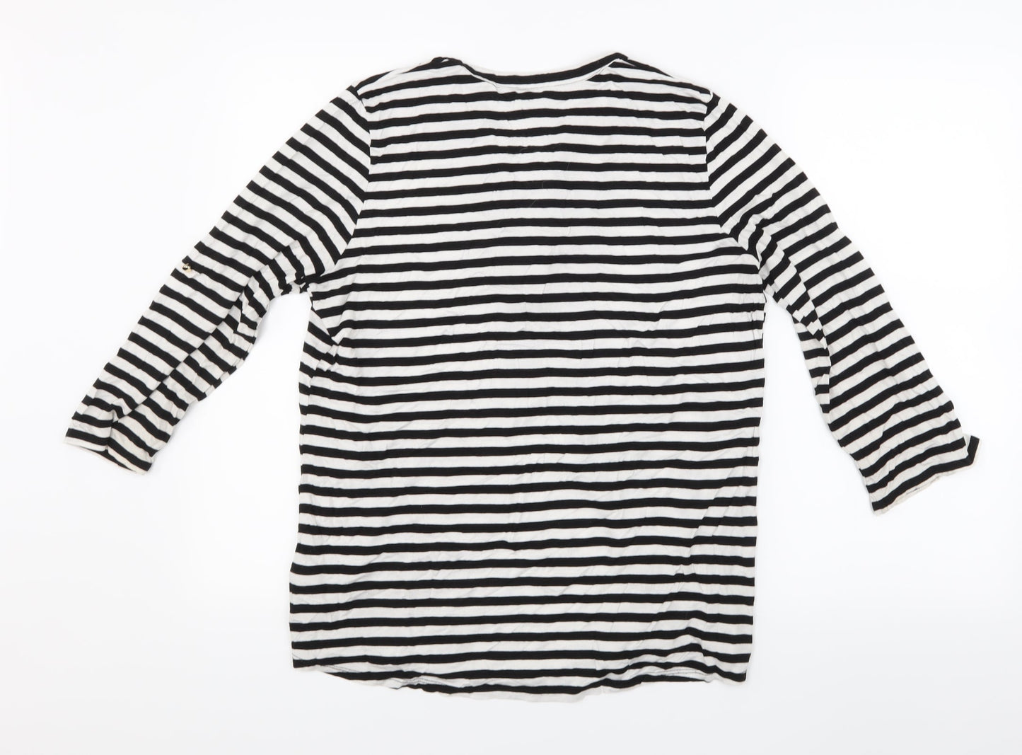 Bonmarché Womens Black Striped  Basic T-Shirt Size 10