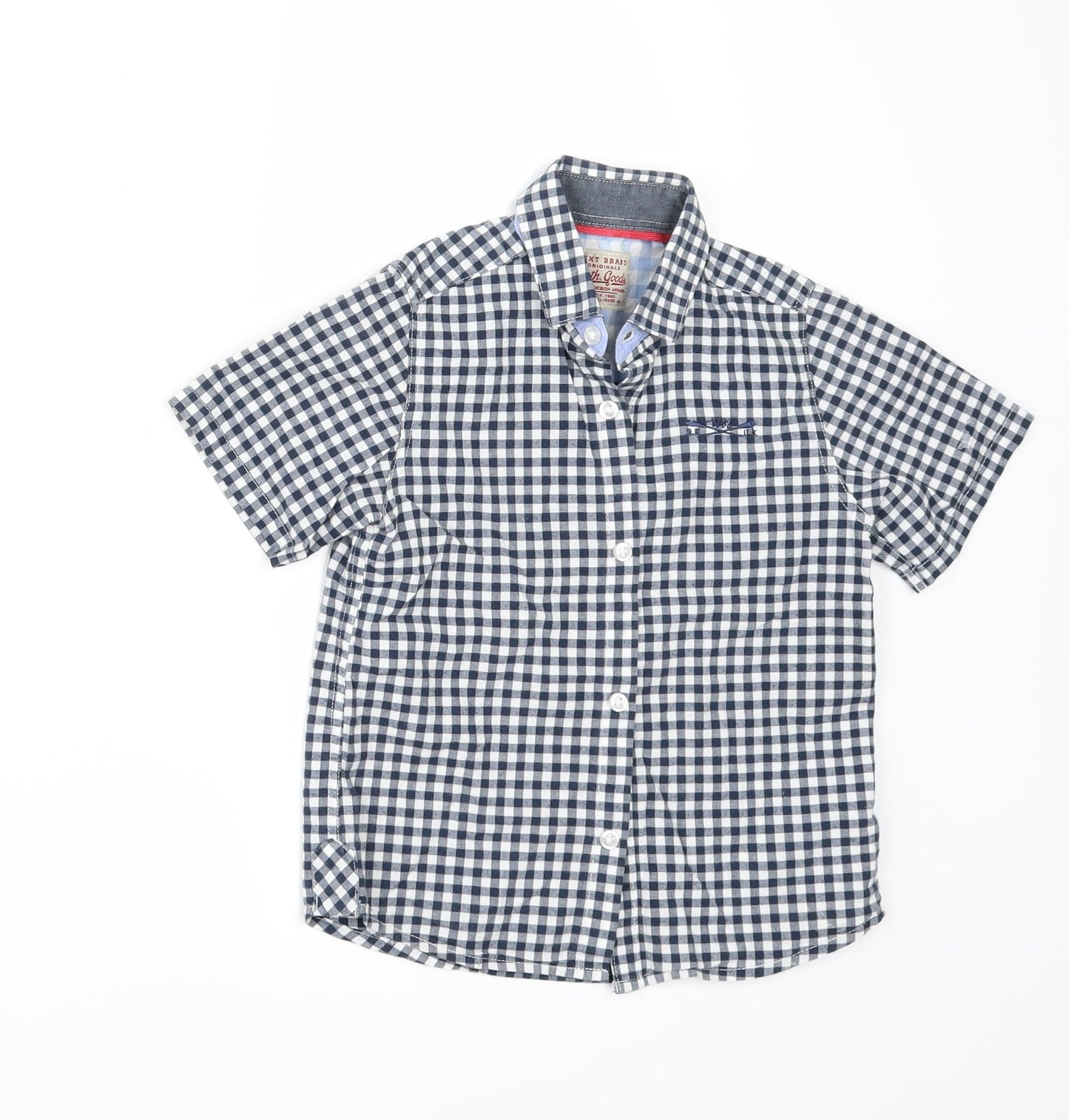 NEXT Boys Blue Check  Kimono Button-Up Size 4 Years