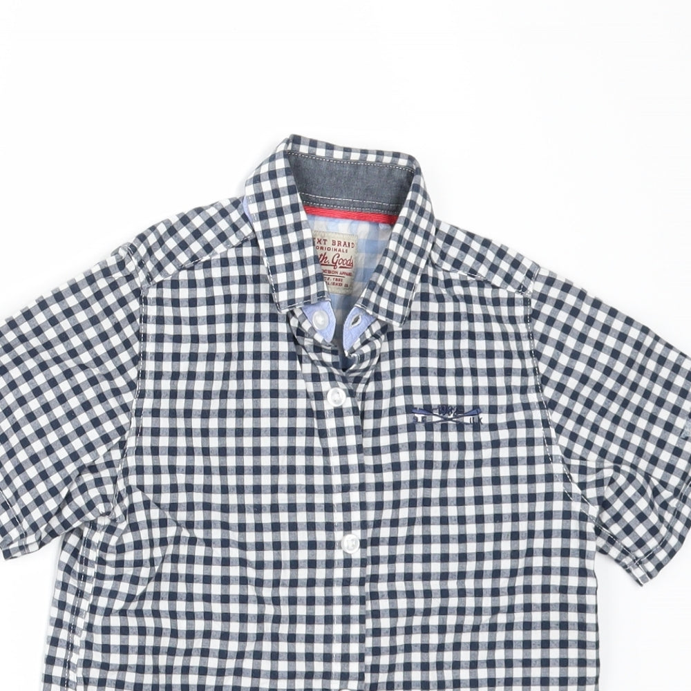 NEXT Boys Blue Check  Kimono Button-Up Size 4 Years