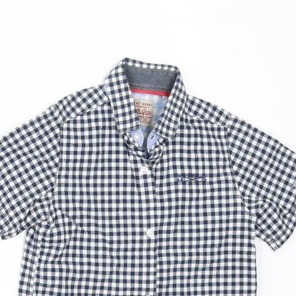 NEXT Boys Blue Check  Kimono Button-Up Size 4 Years