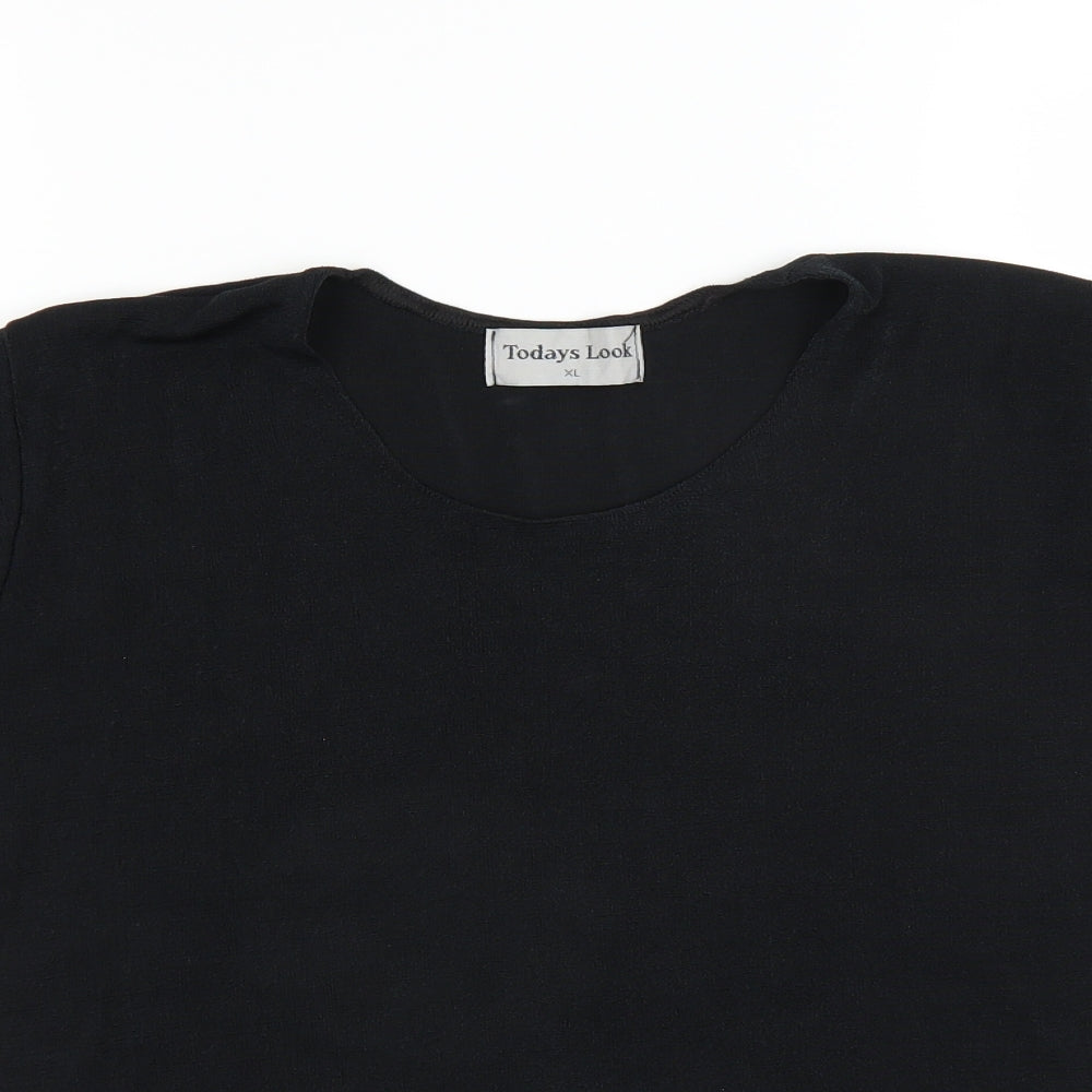 Todays Look Womens Black   Basic T-Shirt Size XL