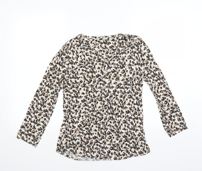 Sainsburys Womens Brown Animal Print  Basic Blouse Size 10