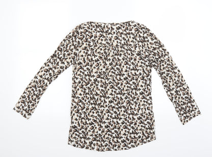 Sainsburys Womens Brown Animal Print  Basic Blouse Size 10