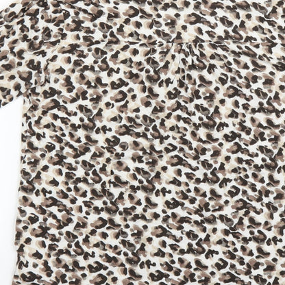Sainsburys Womens Brown Animal Print  Basic Blouse Size 10