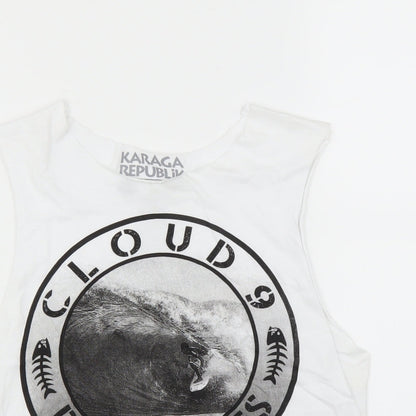 Karaga  Womens White   Basic T-Shirt Size 2XS