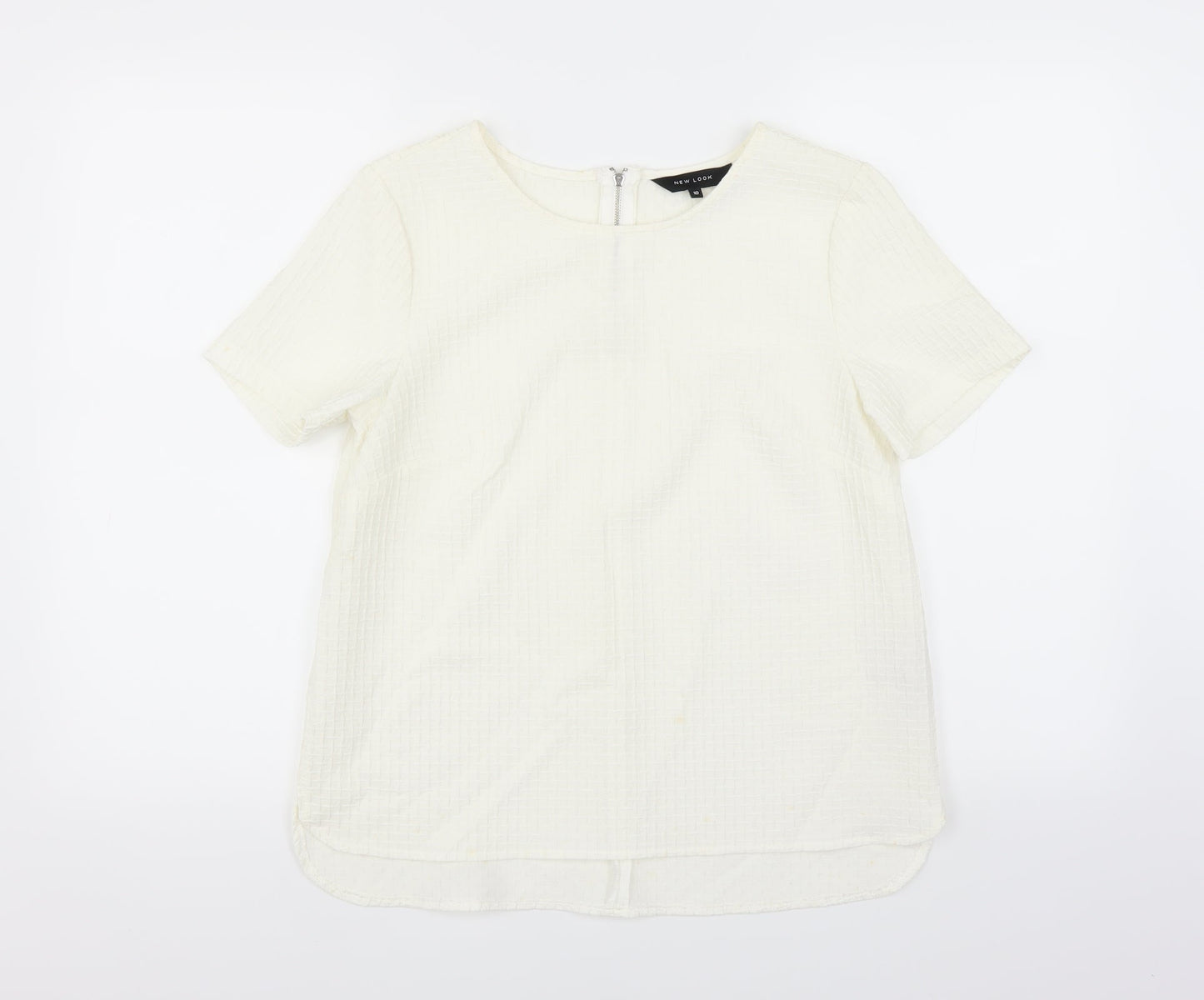 Womens UK Size 10 New Look White Basic Blouse