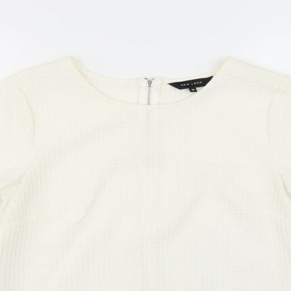Womens UK Size 10 New Look White Basic Blouse