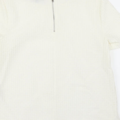 Womens UK Size 10 New Look White Basic Blouse