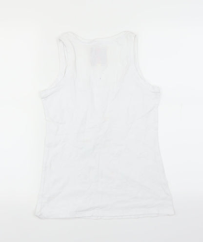 Boux Avenue Womens White Solid  Top Pyjama Top Size 12  - unicorn