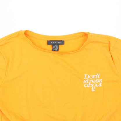 Primark Womens Orange   Basic T-Shirt Size XS