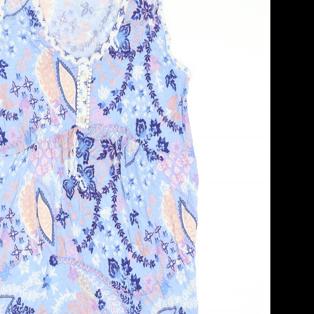 Debenhams Womens Blue Geometric  Top Dress Size 14