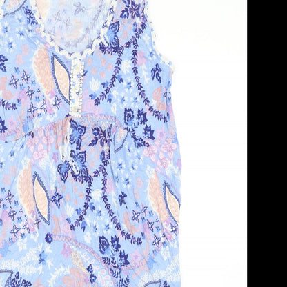 Debenhams Womens Blue Geometric  Top Dress Size 14