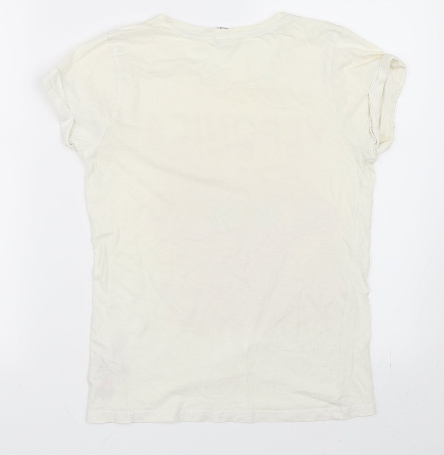 Womens UK Size S Earth Positive Ivory Basic T-Shirt