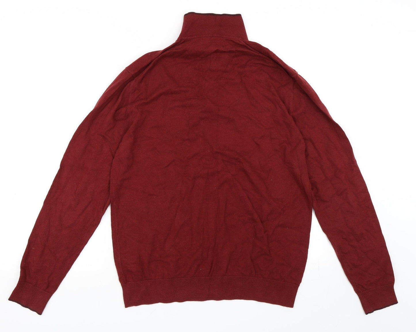Mens UK Size M Marks and Spencer Red Henley Sweatshirt