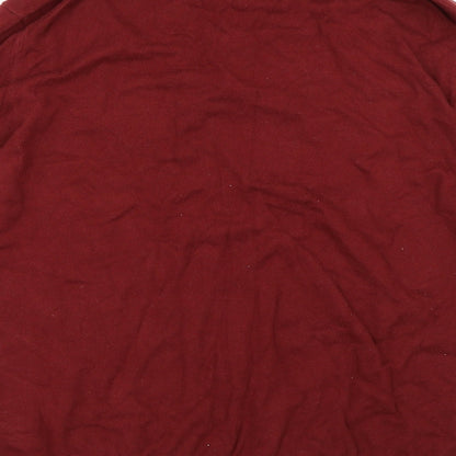 Mens UK Size M Marks and Spencer Red Henley Sweatshirt
