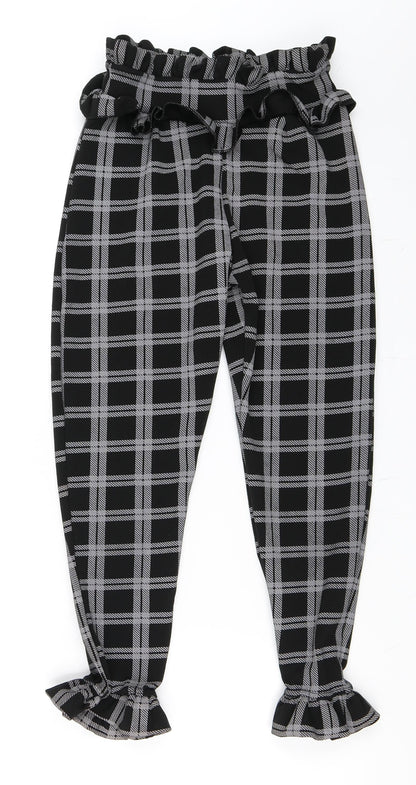 Womens UK Size 6 PRETTYLITTLETHING Regular Fit Cropped Black Trousers