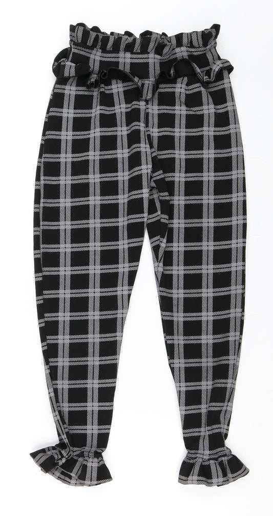 Womens UK Size 6 PRETTYLITTLETHING Regular Fit Cropped Black Trousers