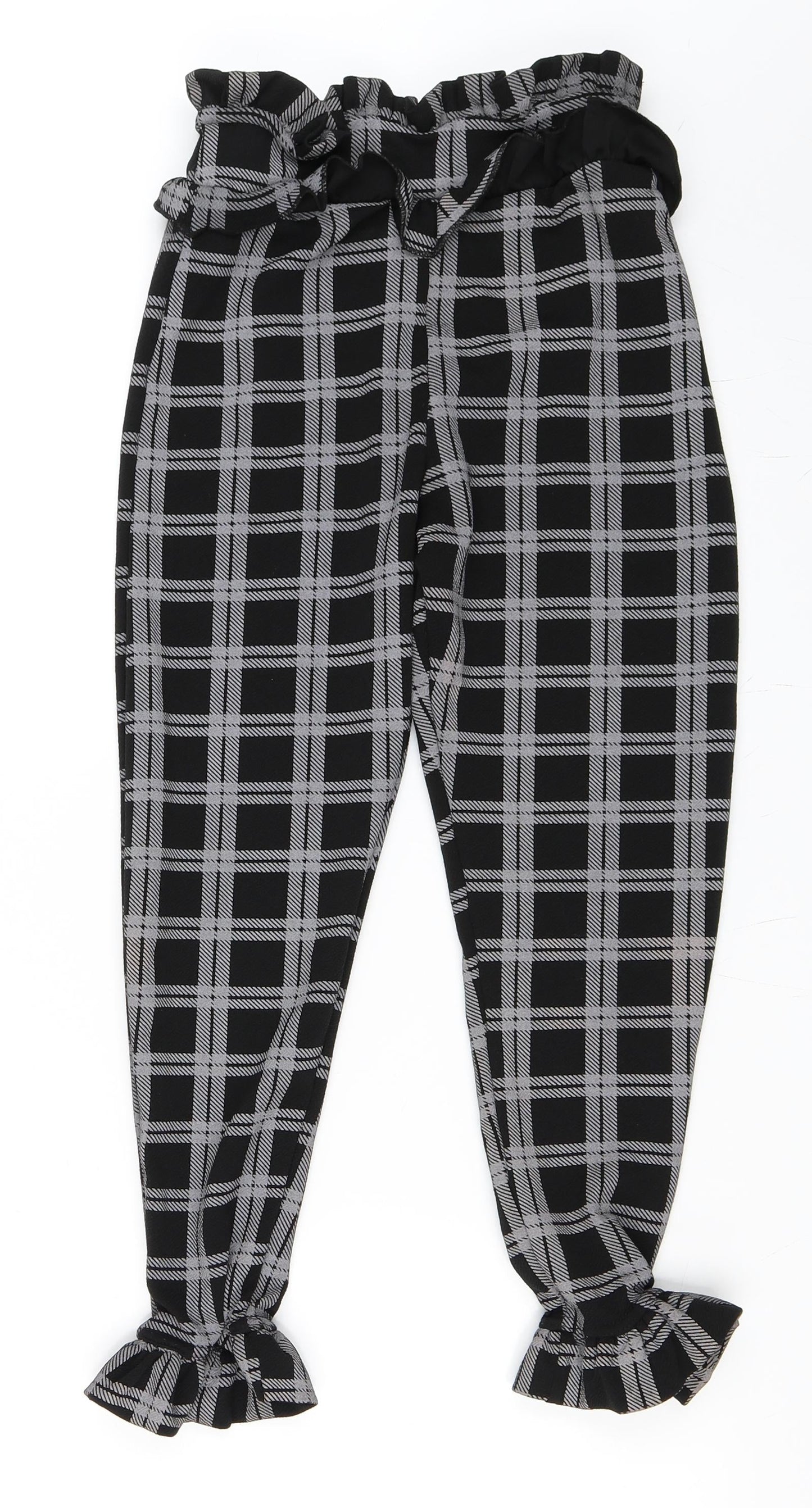 Womens UK Size 6 PRETTYLITTLETHING Regular Fit Cropped Black Trousers