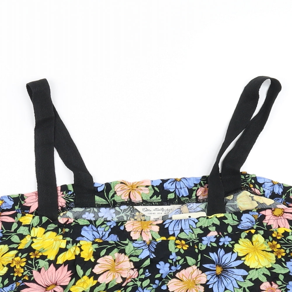 Miss Selfridge Womens Yellow Floral  Basic Tank Size 12