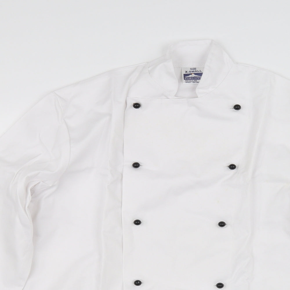 Mens UK Size XS Portwest White  Button-Up Long Sleeve Casual Shirt