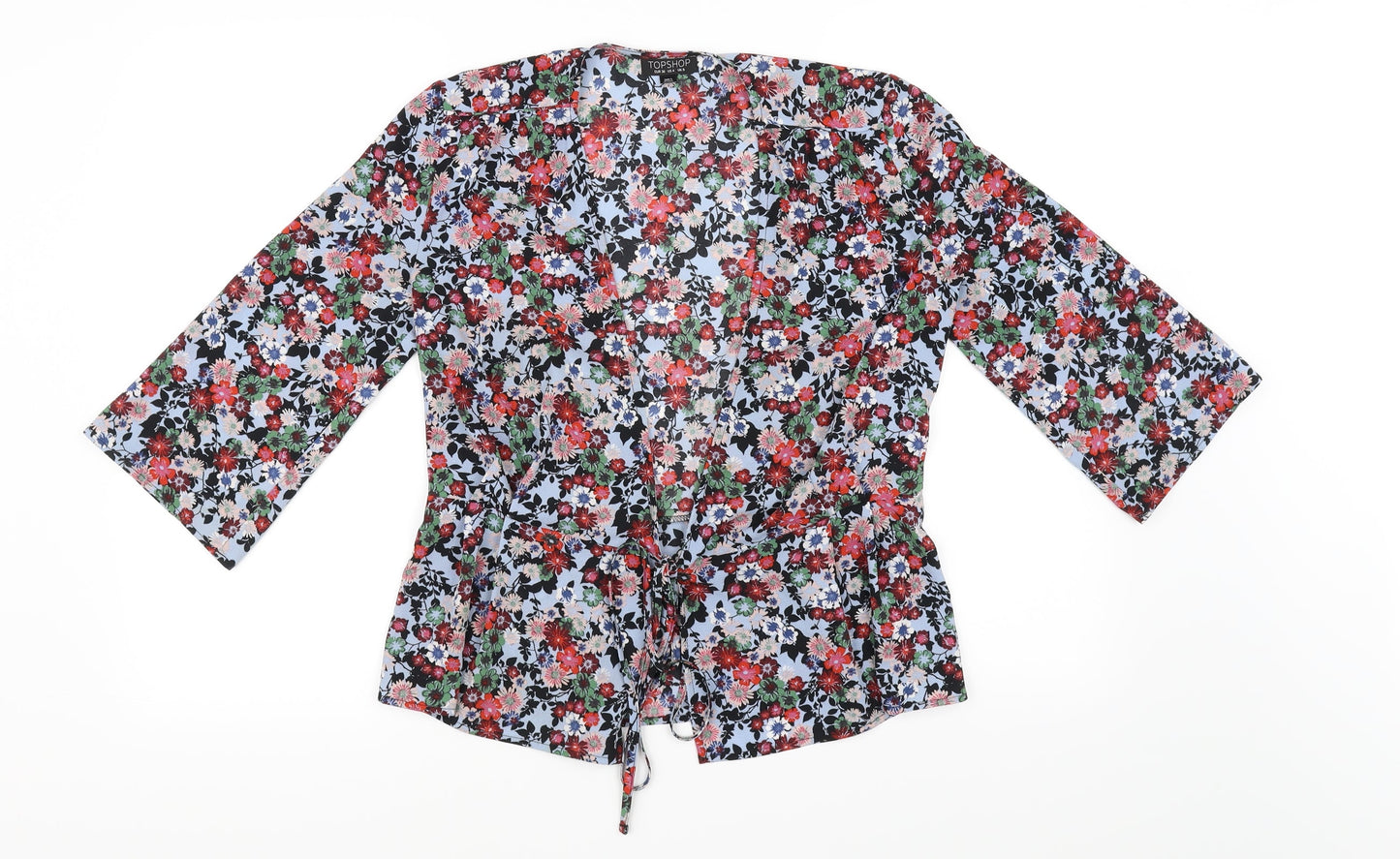 Topshop Womens Grey Floral  Cardigan Jumper Size 8