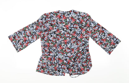 Topshop Womens Grey Floral  Cardigan Jumper Size 8