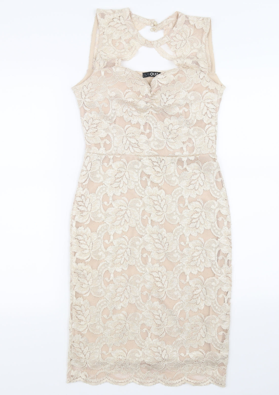 Quiz Womens Beige   Bodycon  Size 8