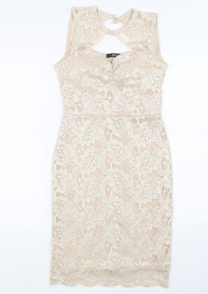 Quiz Womens Beige   Bodycon  Size 8